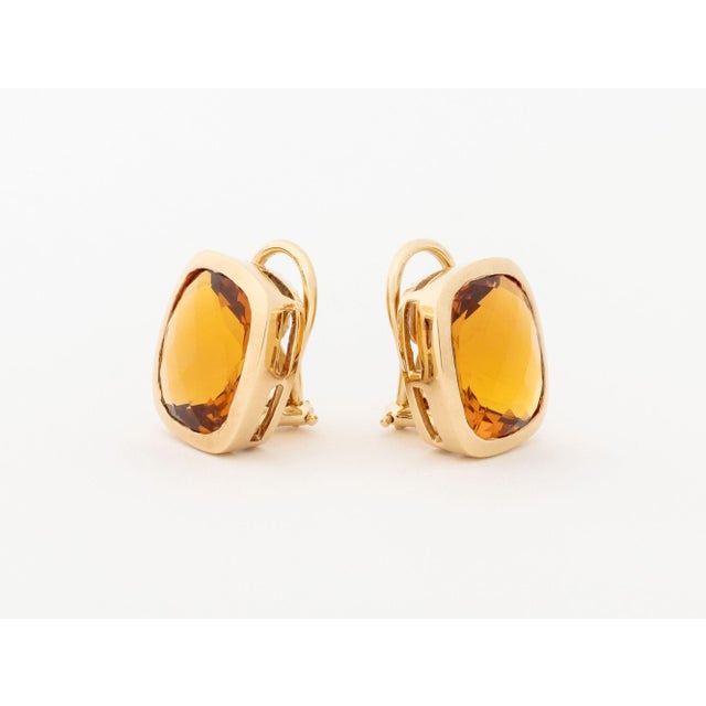 Modern Rose Gold and Citrine Clip Earrings For Sale - Image 4 of 10