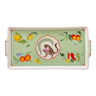 1990s Lynn Chase Monkey Business Rectangular Tray For Sale