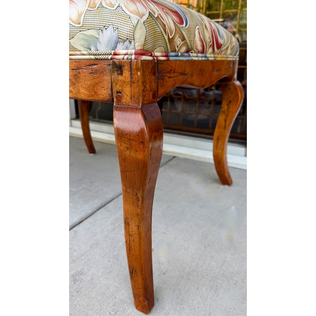 Brown Donghia Traditional Upholstered Wooden Bench From 90's For Sale - Image 8 of 10