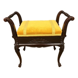 Antique Mahogany Piano Stool, 1895 For Sale