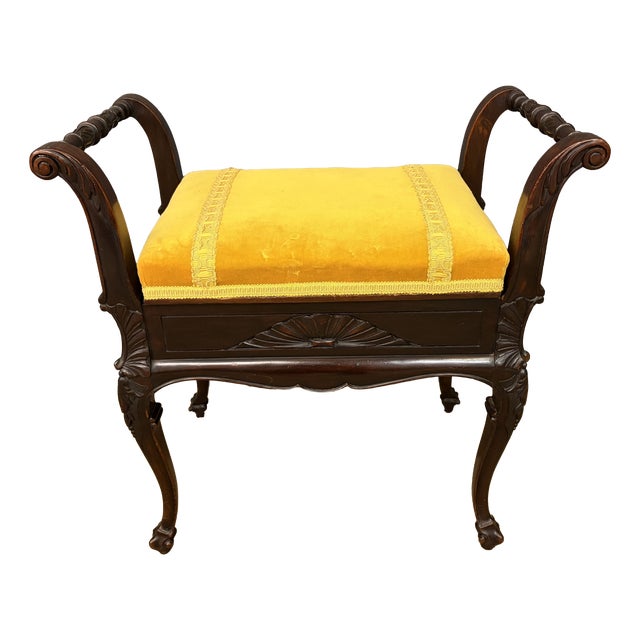 Antique Mahogany Piano Stool, 1895 For Sale