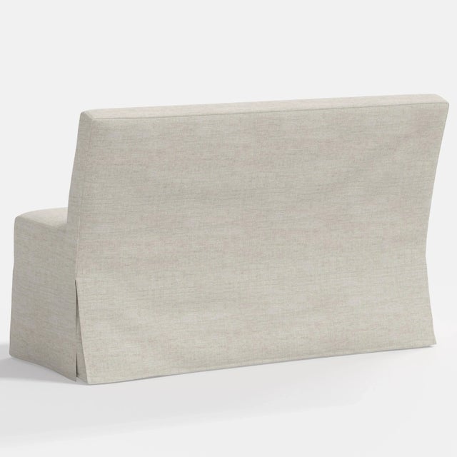 Stoffer Home x Cloth & Company Lindy Slipcover Dining Banquette in Relaxed Linen Zinc For Sale In Chicago - Image 6 of 6