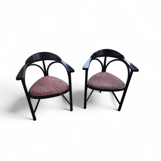 2 x Thonet triangle chair by Michael Thonet Height 79,5 cm. / 31.3 inch Width 60,5 cm. / 23.8 inch Depth 53 cm. / 20.9