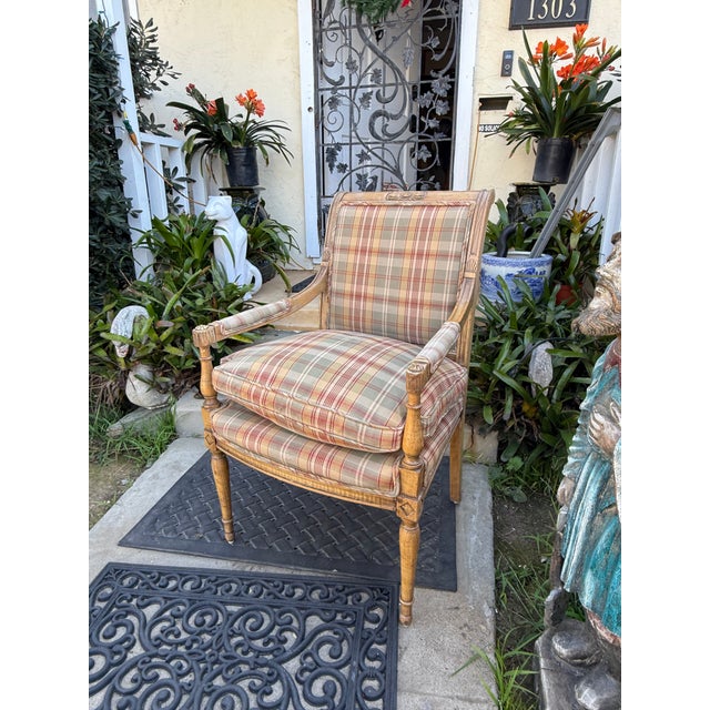 Pair of Mid 20th Century of French Directoire Style Arm Chairs For Sale - Image 4 of 12