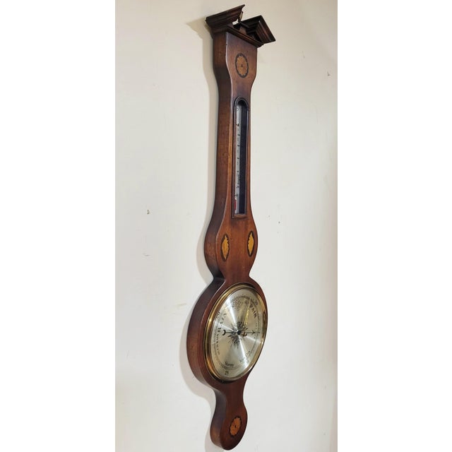 Brown Vintage 20th C English Style Conch Shell Carved Barometer For Sale - Image 8 of 12