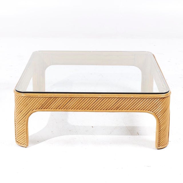 Mid 20th Century Gabriella Crespi Style Pencil Reed Mid Century Coffee Table For Sale - Image 5 of 7