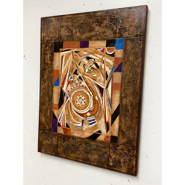 Design Plus Gallery presents an Original Mixed Media Artwork titled "The Jazz Player" by artist Joseph Palermo (1936 -...