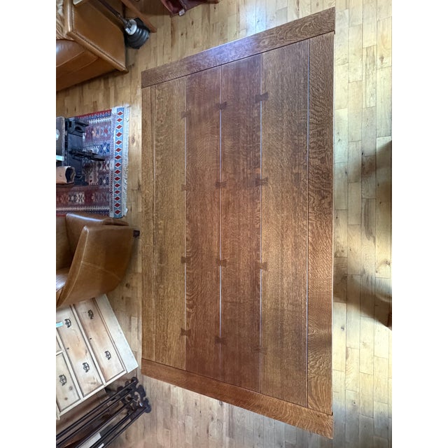 This beautiful Mission Oak Arts and Crafts style Stickley dining room table came from a local estate here in NH. It now is...