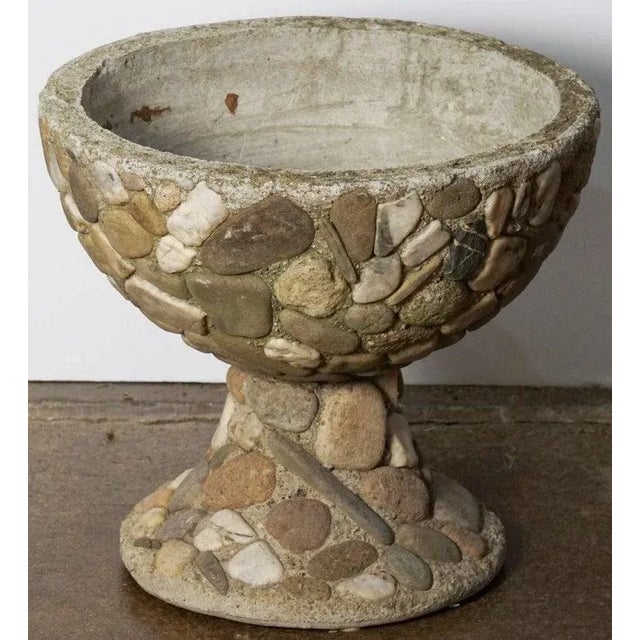 French Raised Pebble-Pot Garden Planter or Urn With Embedded Stones From France For Sale - Image 3 of 13