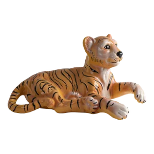 Vintage Hand-Painted Ceramic Tiger Cub Figurine