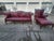 Vintage Carolina Leather House Oxblood Tufted Chesterfield Sofa, Wingback Chair & Ottoman - 3 Piece Set For Sale - Image 15 of 18