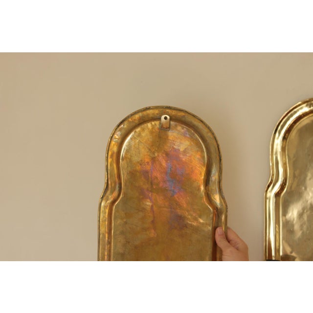 Metal Mid-Century Swedish Brass Sconces, Set of 2 For Sale - Image 7 of 13