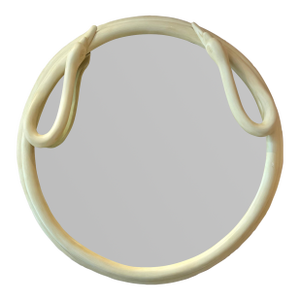 Vintage Circular Cream Swan Mirror