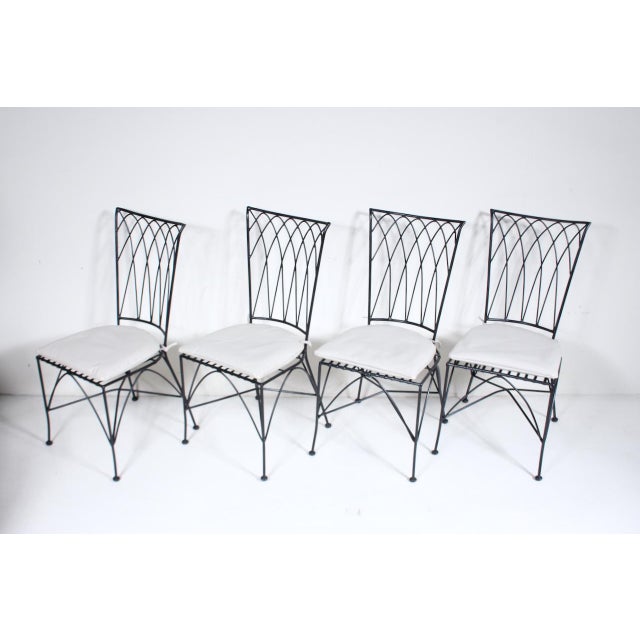 Set of 4 Black Iron Dining Side Chairs, C. 1980 For Sale - Image 18 of 18