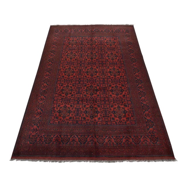 Turkmen Rug 6’9” X 9’8” Red Wool Tribal Hand-Knotted Oriental Carpet For Sale