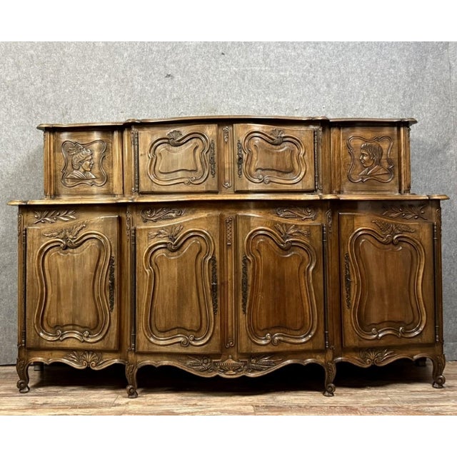 Brown Louis XV Style Provençal Sideboard with Sliding Doors For Sale - Image 8 of 8