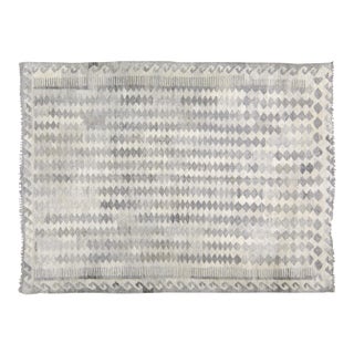 Vintage Afghan Tribal Natural Color Hand Made Organic Wool Maimana Kilim,5'2"x7' For Sale