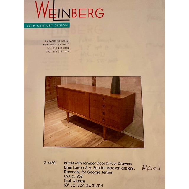 Danish Modern Teak Credenza Sideboard Buffet c.1958 For Sale - Image 17 of 17