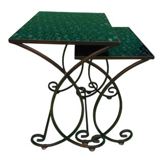 Mosaic Tile Nesting Tables Cerulean Pier 1 Imports Set For Sale