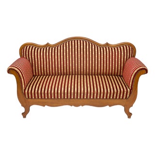 Loveseat in Silk Fabric, 1930s For Sale