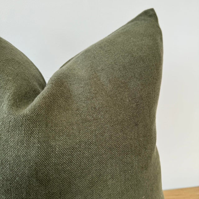 100% Belgian Linen, Machine washable, zipper closure with overlocked edges. Color: Forest Care Instructions: Dry clean...