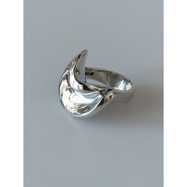 Modern Modernist Ring in 925 Silver by Hans Hansen for Georg Jensen, Denmark, 1970s For Sale - Image 3 of 6