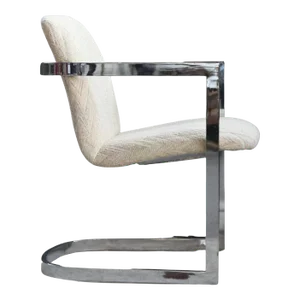 Dia Milo Baughman Postmodern Chrome Cantilever Chair, 1970s (Pair Available)