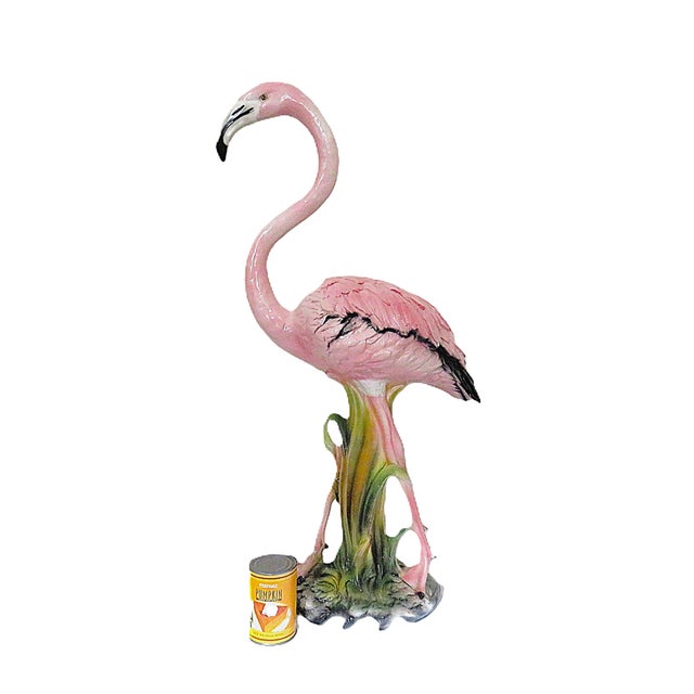 FREE SHIPPING ANYWHERE IN THE CONTINENTAL US! This is a statement piece in the form of a LARGE bird.... the pink flamingo....