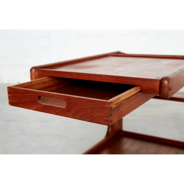 Mid-Cenntury C-Shaped Bar Trolley in Teak by K.T. Møbler, 1960s For Sale - Image 4 of 14
