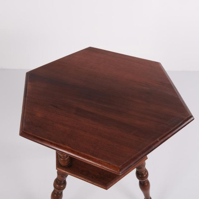 Mahogany Plant Stand with Shelf, 1920s For Sale - Image 6 of 8