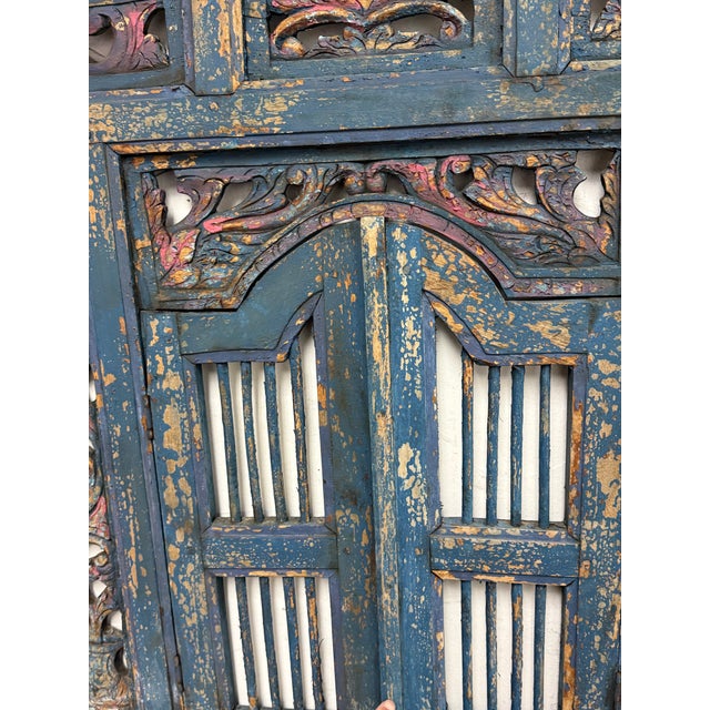 Indonesian Carved Wood Window Wall Decor For Sale - Image 9 of 12