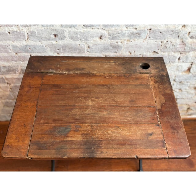 Mid 20th Century Antique School Desk For Sale - Image 5 of 8