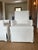 Pair of Slipcovered dining chairs. Linen is "Sanders Oyster Grade: LX" on the Lee fabric line. Belgian linen. Frame is...