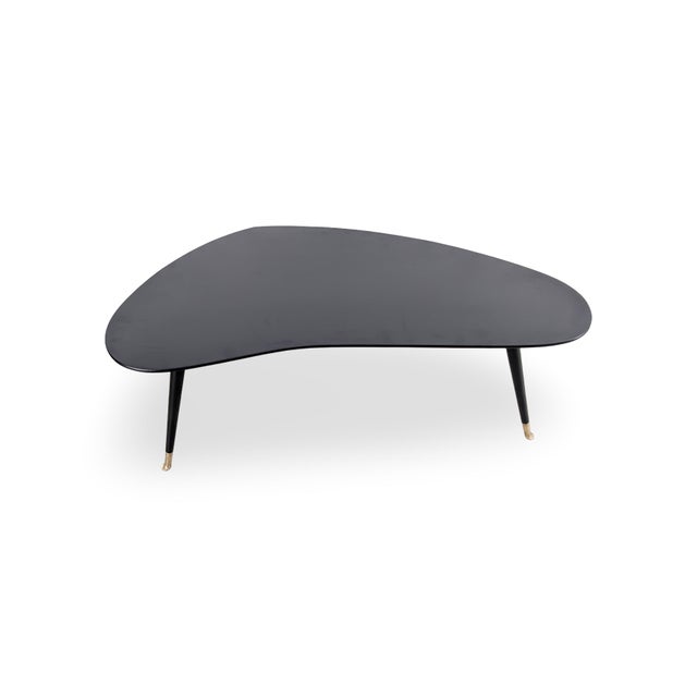 Mid-Century Modern Black Kidney Coffee Table Table For Sale - Image 6 of 9