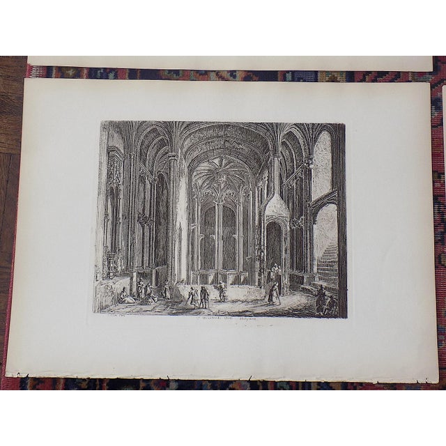 Early 19th Century Imperial Folio Antique 19th Century George Cuitt Architectural Etchings - Set of 6 For Sale - Image 5 of 9