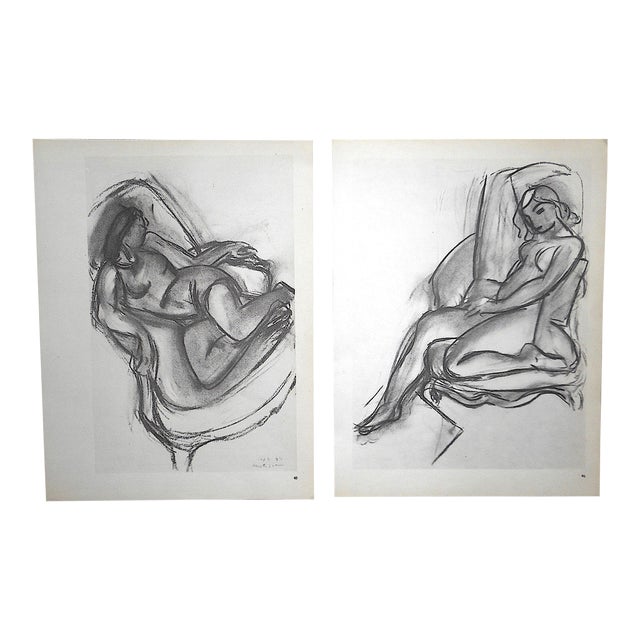 Printmaking Materials Vintage Henri Matisse Mid 20th Century Modernist Nude Female Lithographs - a Pair For Sale - Image 7 of 7