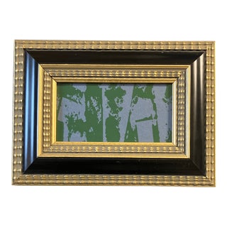 1960’s Original Abstract Linoleum Cut Block Print Framed For Sale