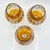 Vintage Bohemian Amber Cut-to-Clear Wine Glasses, 1950s, Set of 3 For Sale - Image 8 of 11