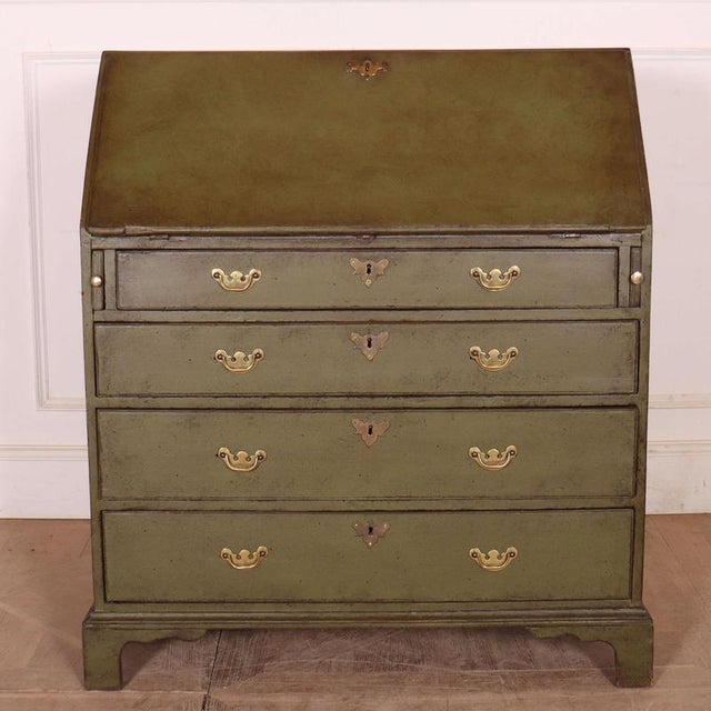 English Painted Secretaire in Oak For Sale - Image 15 of 15