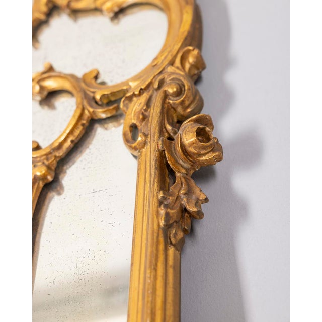 Antique Console Table with Mirror in Decorated Wood, 1890s For Sale - Image 9 of 18