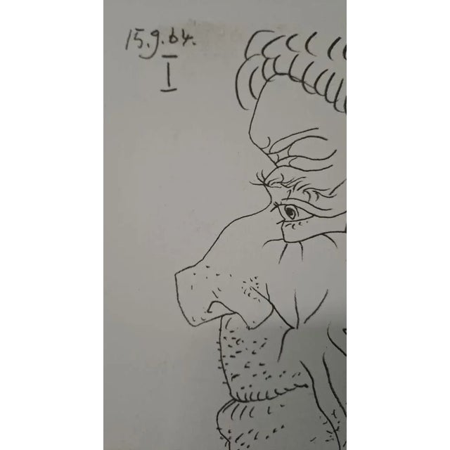 Pablo Picasso, The Taste of Happiness, 1970s, Lithograph For Sale - Image 3 of 4