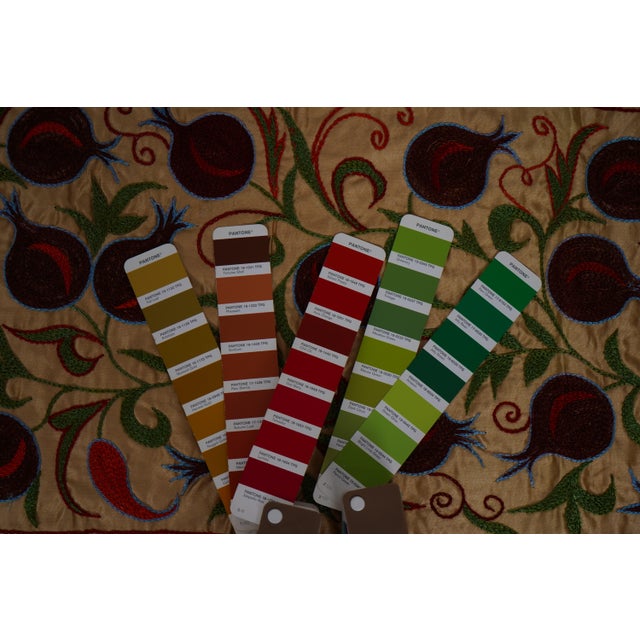 Hand-Embroidered Peacock Suzani Runner For Sale - Image 12 of 12