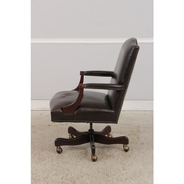 Traditional Hancock & Moore Leather Office Desk Chair For Sale - Image 3 of 17