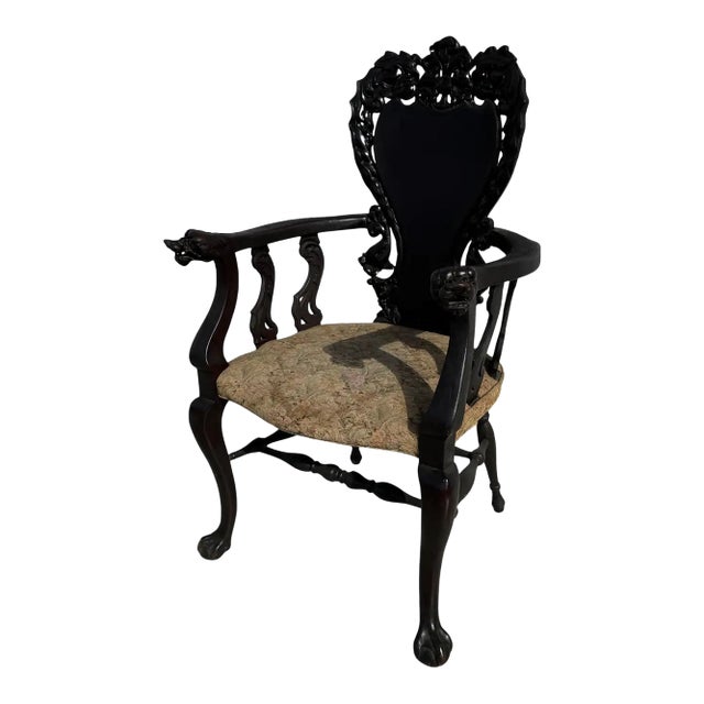 Late 19th Century Black Forest Carved Armchair For Sale