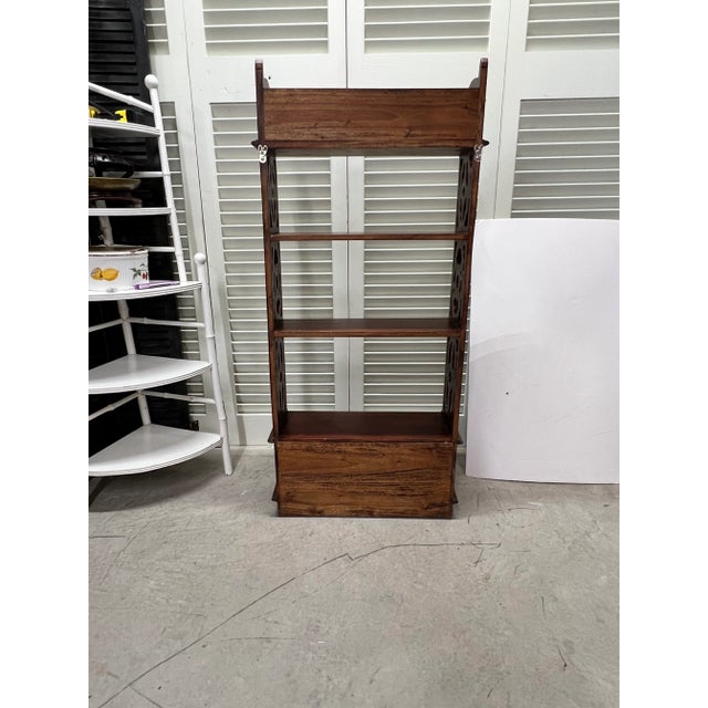 Vintage Mahogany Chippendale Style Wall or Table Shelves With Drawers For Sale - Image 4 of 4