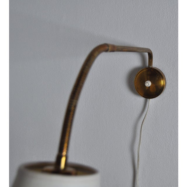 Scandinavian Modern Brass Wall Lamp with Adjustable Arm, 1950s For Sale - Image 6 of 10