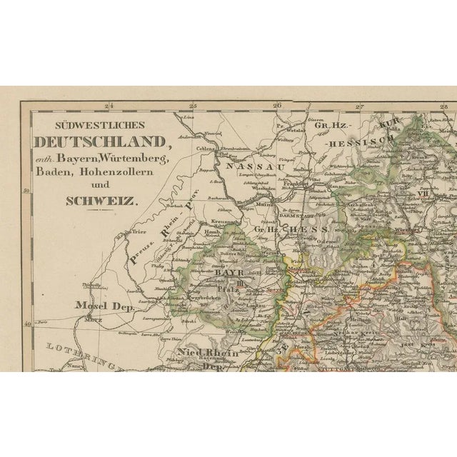 Map of Southwestern Germany and Switzerland Bavaria, 1858 For Sale - Image 6 of 10