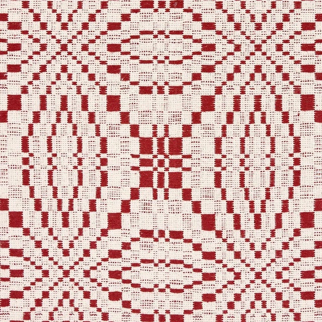 Modern Schumacher Francestown Coverlet Fabric in Crimson For Sale - Image 3 of 5