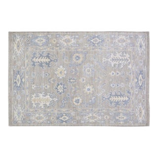 Turkish Oushak Hand Knotted Wool Rug, 4'x6' For Sale