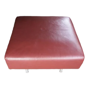 1990s Cassina Piero Lissoni Met Ottoman in Red-Brown Leather #1